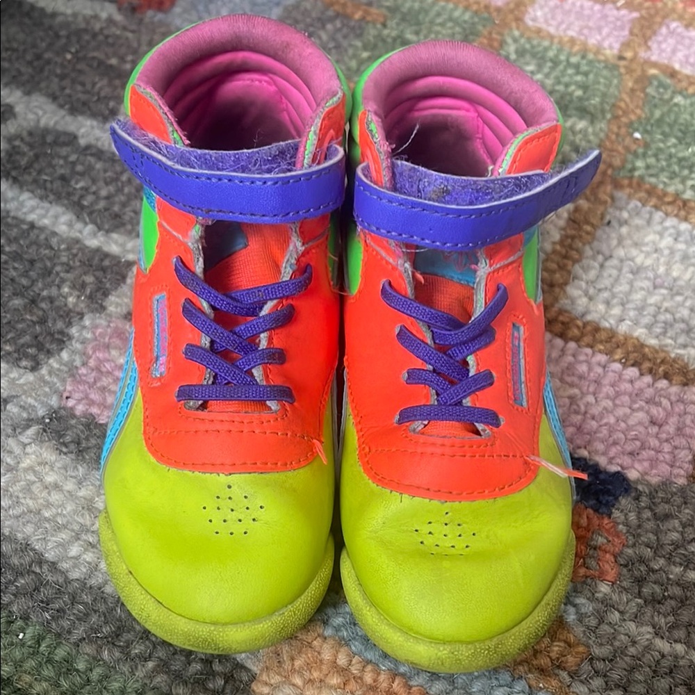 Toddler Reebok Colorful Kids Shoes with Velcro Strap Sz.10